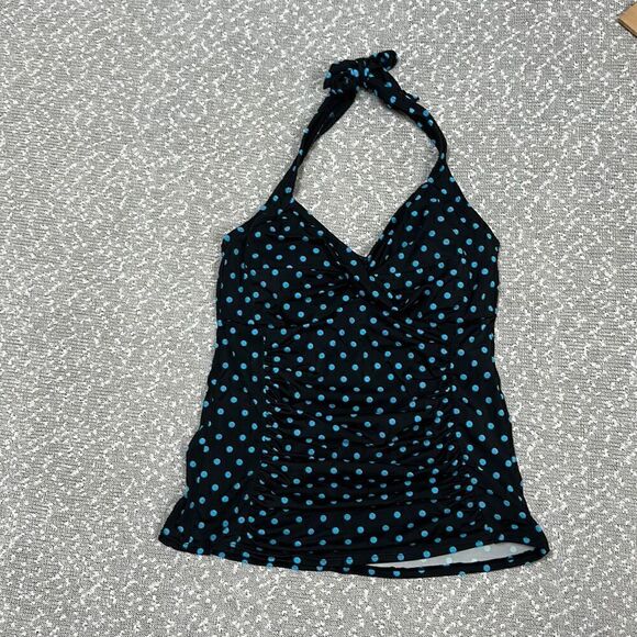 INCHES OFF Tankini Swim Retro Polka Dot Top Swimsuit size 8 - Picture 1 of 7